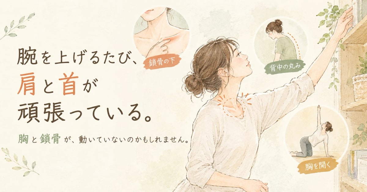 肩こりは肩だけが原因じゃない。胸と鎖骨が動いていないのかも